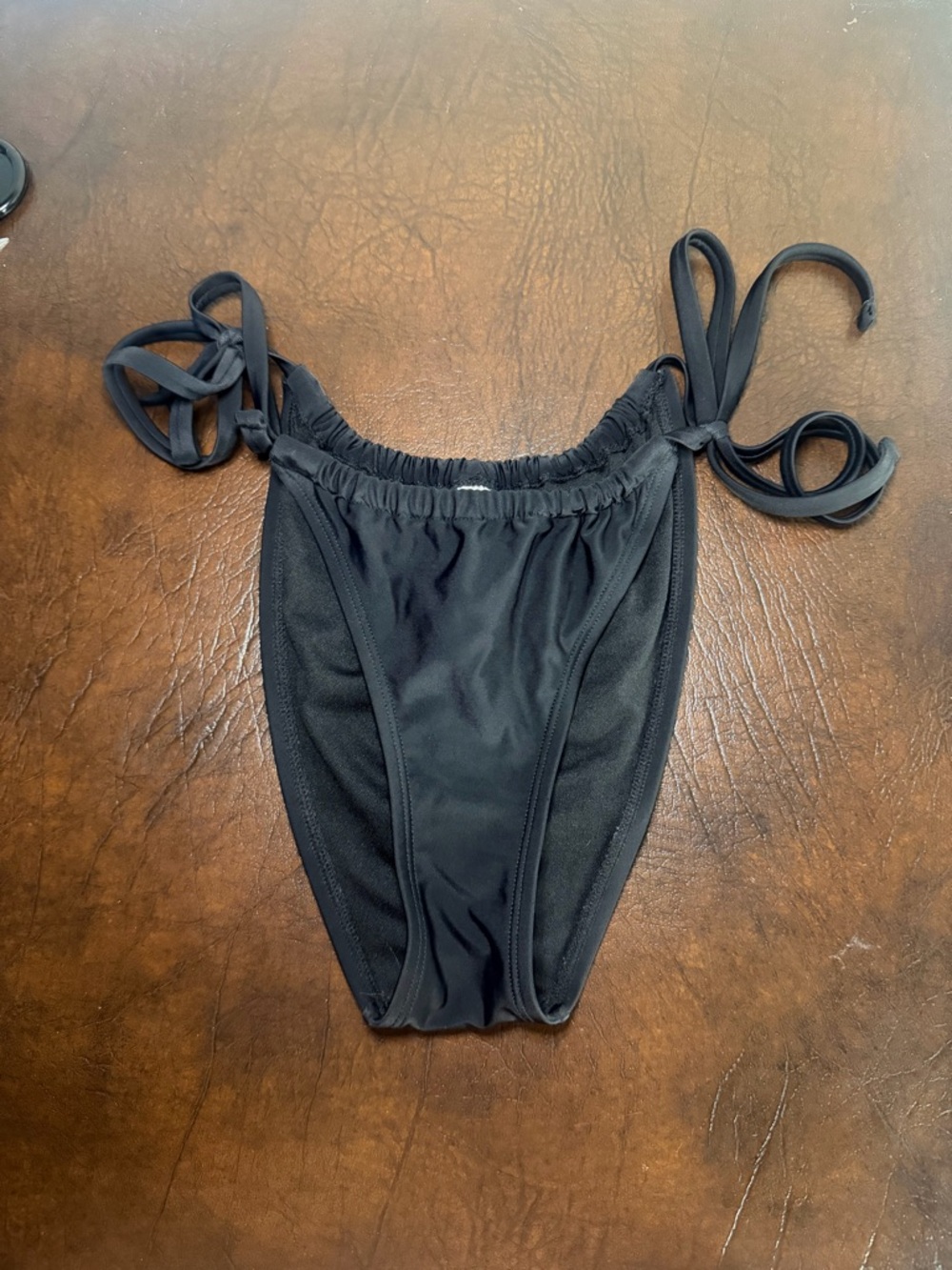 wild fable Black Ruched Tie-Side Bikini Bottoms